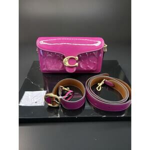 COACH Tabby Shoulder Bag 20 In Signature Patent Leather Magenta NWT CM556 Bag